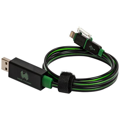 USB A /Lightning 0.75m 0,75 m Nero, Verde - Foto 1