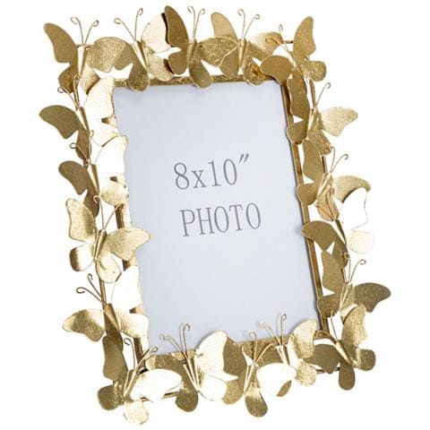 Cornice Portafoto Butterfly Glam In Ferro Oro Con Farfalle 20x25 - Foto 1