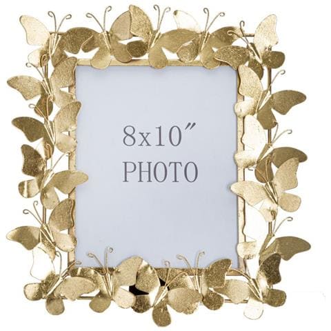 Cornice Portafoto Butterfly Glam In Ferro Oro Con Farfalle 20x25 - Foto 2