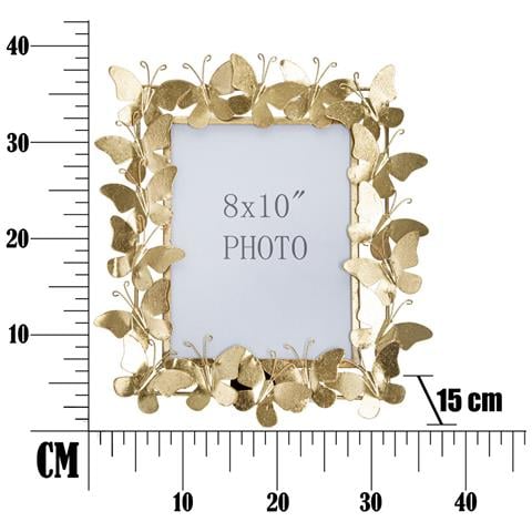 Cornice Portafoto Butterfly Glam In Ferro Oro Con Farfalle 20x25 - Foto 6