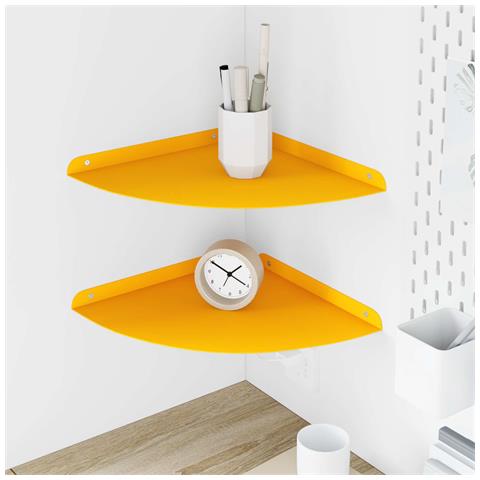Mensola sospesa 2 pcs Giallo senape 30 x 30 x 2 cm - Foto 2
