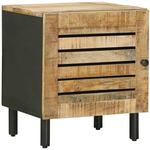 Comodino Naturale 40 x 33 x 46 cm Legno di mango massello - Foto 1