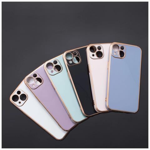 Custodia Colorata Per Illuminazione, Per Samsung Galaxy A73 5g, Cover In Gel Con Cornice Dorata Blu. - Foto 1