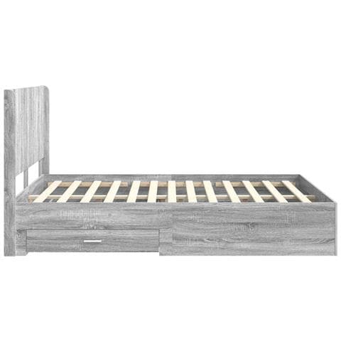 Struttura del letto con stoccaggio e testata Sonoma grigio - Foto 2
