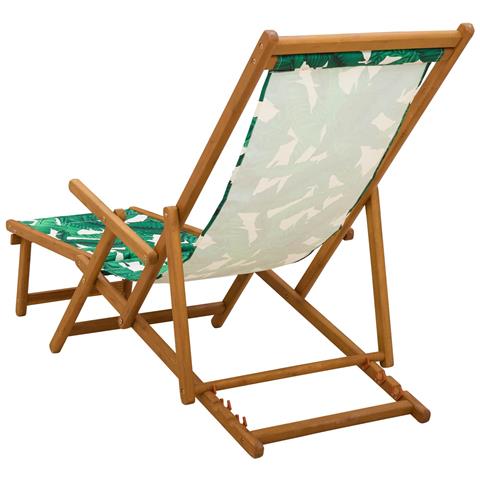 Lettino prendisole pieghevole 2 pcs 3 Posizione Motivo a Foglie - Foto 10