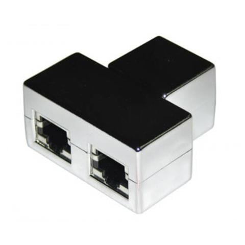 Adattatore Da 1 Connettore 8 Poli Femmina A 2 X 8 Poli Femmina Schermato Cat 5E - Foto 1
