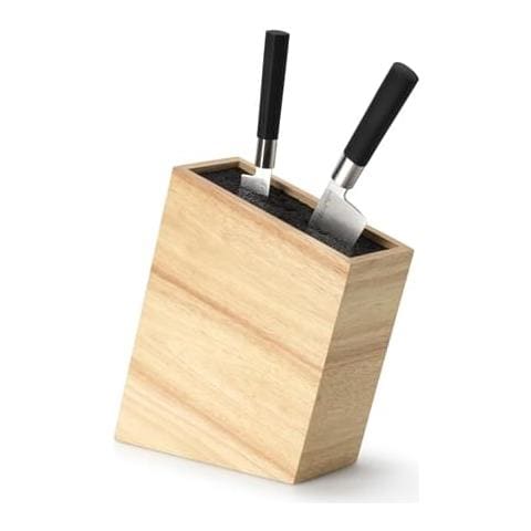 Ceppo Coltelli Inclinato Con Inserto Flessibile (coltelli Non Inclusi), Marrone, Cm 29x9x22 - Foto 1