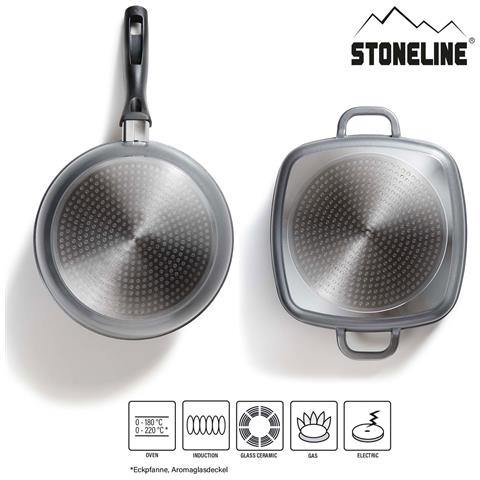 Set Di Stoviglie In Alluminio Con Pentolini, Casseruole, Padella, Padella Per Stufati, Padella Per Friggere, Casseruola Quadrata - Foto 2