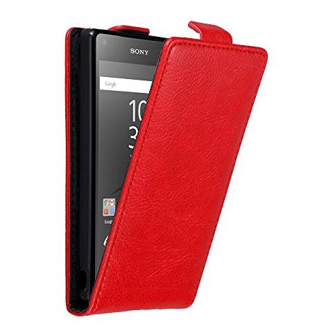 Custodia Compatibile Con Sony Xperia Z5 Compact In Rosso Mela - Coperchio Protettivo In Design Flip Con Chiusura Magnetica - Foto 1