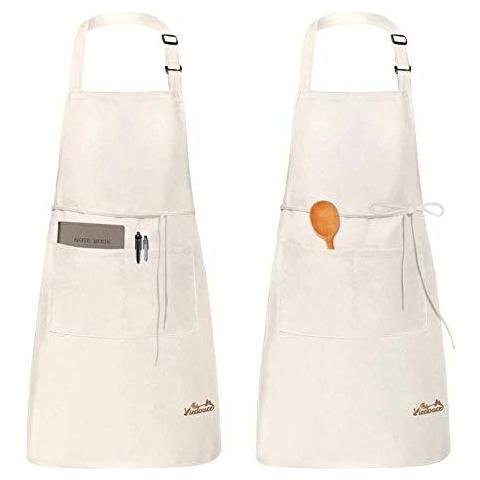 2 Confezioni Grembiule Da Cucina Impermeabile Regolabile Chef Grembiule Con Tasche Per La Casa Ristorante Artigianato Giardino Barbecue Scuola Coffee House Grembiule Uomo Donna - Foto 1