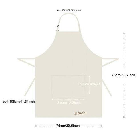 2 Confezioni Grembiule Da Cucina Impermeabile Regolabile Chef Grembiule Con Tasche Per La Casa Ristorante Artigianato Giardino Barbecue Scuola Coffee House Grembiule Uomo Donna - Foto 2