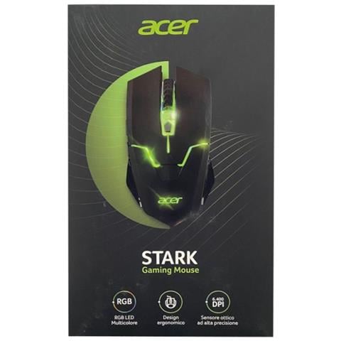 Mouse Gaming STARK-GM1200 LED Multicolore 6 Pulsanti 6400 DPI Cavo Rivestito in Tessuto - Foto 3