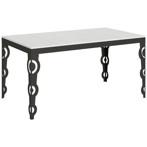 Tavolo Allungabile 90x160/264 Cm Karamay Evolution Telaio Antracite - Bianco Frassino - Foto 5