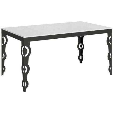 Tavolo Allungabile 90x160/264 Cm Karamay Evolution Telaio Antracite - Bianco Frassino - Foto 1