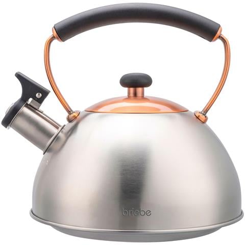 I-bronze Bollitore A Induzione Con Fischio, 2,5l Acciaio Inox., Retro, Manico Cool Touch Inox / Bronzo - Foto 1