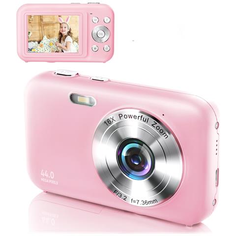 Fotocamera Digitale 1080p 44mp Zoom 16x Schermo Da 2,4"". Pink - Foto 1