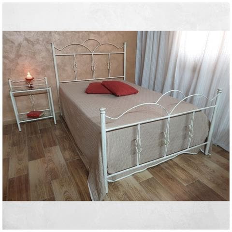 Letto Una Piazza E Mezza Primula Ferro Battuto Bianco Oro - Foto 1