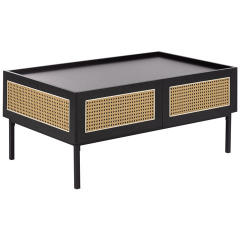 Tavolino Da Caffè Cullen Rattan Nero Con Contenitore - Foto 2