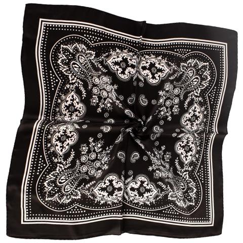Elegante Sciarpa Quadrata Paisley - 70x70cm Blu Navy   Black - Foto 3