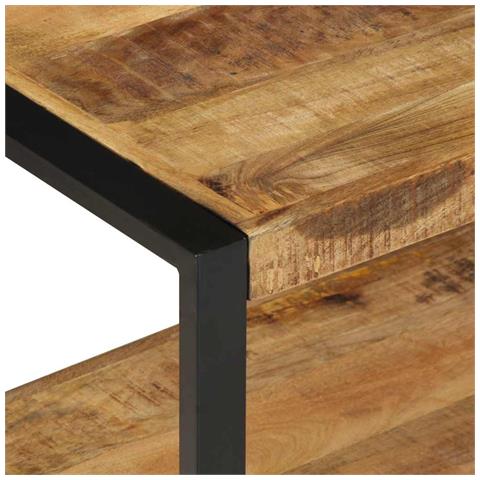 Appendiabiti 80x40x190 cm in Legno Massello Grezzo di Mango - Foto 9