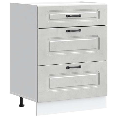 Base Da Cucina Kalmar Grigio Cemento In Legno Multistrato - Foto 1