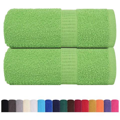 Asciugamani Ospiti 2 Pz Verde Mela 30x50 Cm 360 G/m Cotone - Foto 2