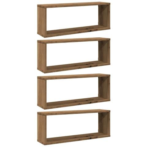 Mensole Parete A Cubo 4 Pz Artigianale 30x15x30 Cm Truciolato - Foto 2