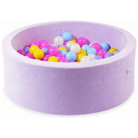 Ballenbak 90x30 Fluweel Zacht Paars Met Ballen 200 St. (roze, Geme Leerd, Geel, Babyblauw, Zeemeermineffect) - Foto 1