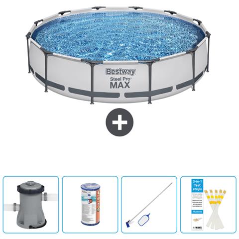 Piscina Fuori Terra - In Giro - 366x76 Cm - Grigio - Include Accessori Coordinati Cb58 - Foto 1