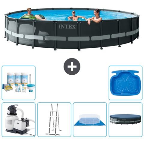 Piscina Fuori Terra - In Giro - 610x122 Cm - Grigio - Include Accessori Coordinati A2952 - Foto 1
