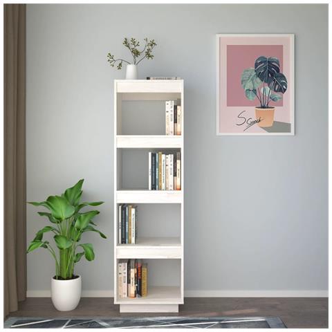 Lusso Casadino - Libreria/divisorio Bianco 40x35x135cm In Legno Massello Di Pino - Foto 2