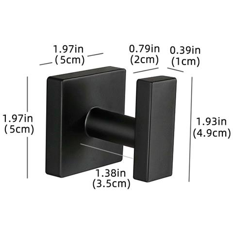 Set Di 4 Ganci Da Parete Quadrati Neri Con Viti - Foto 1