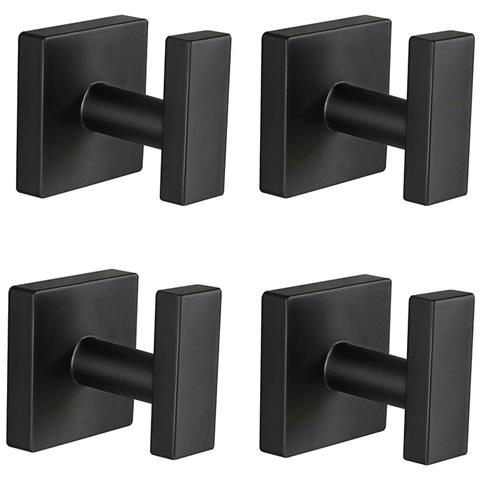 Set Di 4 Ganci Da Parete Quadrati Neri Con Viti - Foto 2