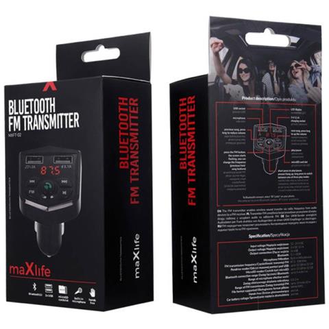 Caricabatterie Da Auto Bluetooth Con Radio Fm / Usb E Kit Vivavoce, Nero - Foto 2