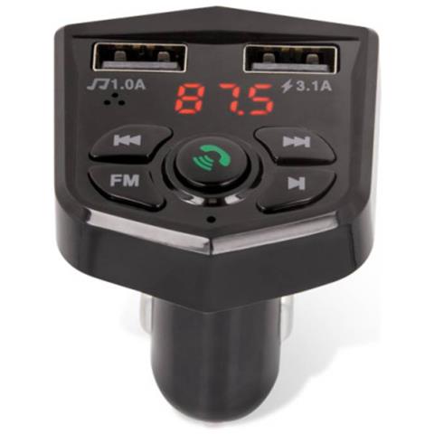 Caricabatterie Da Auto Bluetooth Con Radio Fm / Usb E Kit Vivavoce, Nero - Foto 1