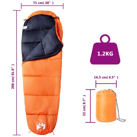 Sacco a Pelo Mummia da Campeggio per Adulti 3 Stagioni - Foto 5