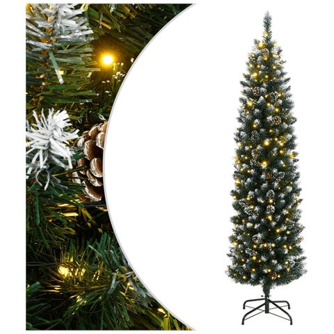 Albero di Natale Artificiale Sottile 300 LED 240 cm - Foto 1