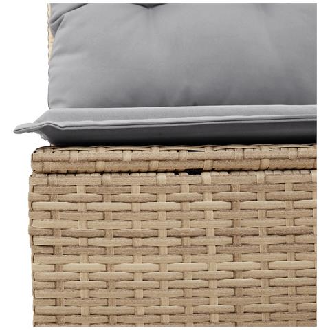 Set di Sofà da Giardino  da 10 pezzi con Cuscini in Rattan Poliestere Beige, Sofà da Giardino 2 Posti  con Cuscini in Rattan Poliestere Beige - Foto 9