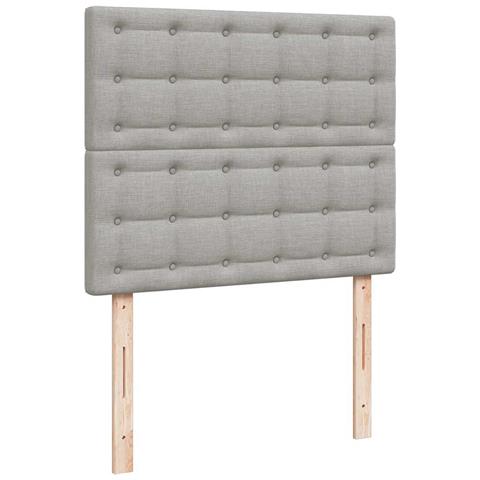 Letto a Molle Materasso e LED Grigio Chiaro 120x190 cm Tessuto - Foto 9