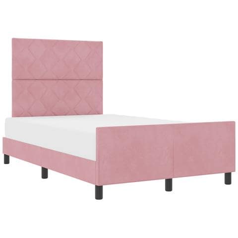 Letto Rosa 120x200 cm in Velluto - Foto 1