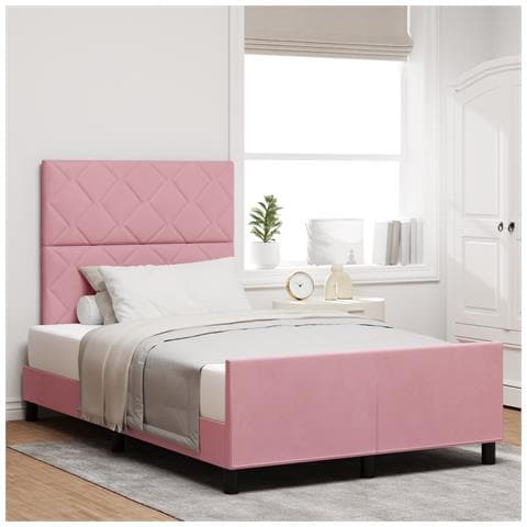 Letto Rosa 120x200 cm in Velluto - Foto 2