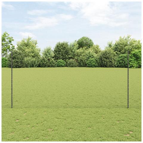 Pali Recinzione  22 pcs U-Channel Grigio 150 cm Acciaio, Recinzione Esagonale  Grigia 1,5x100 m Acciaio - Foto 2