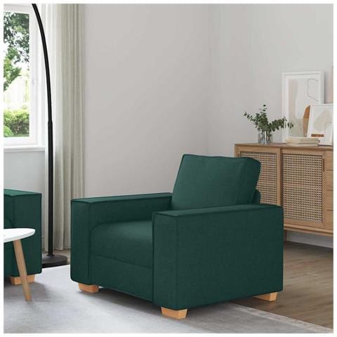 Poltrona Divano Verde Scuro 60 cm Tessuto - Foto 2