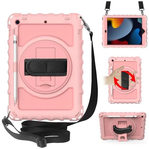 Custodia Per Ipad 9/8/7 10.2"" Con Supporto E Tracolla Rosa - Foto 1