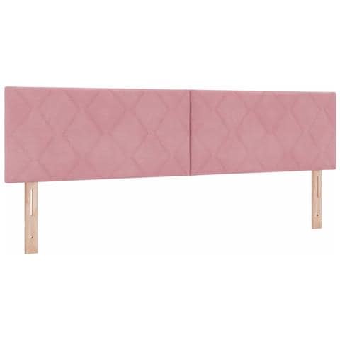 Testiera LED con luci a strisce a LED Rosa 180 cm Velluto - Foto 1
