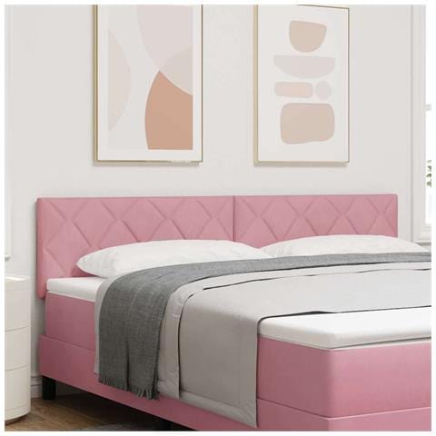 Testiera LED con luci a strisce a LED Rosa 180 cm Velluto - Foto 2