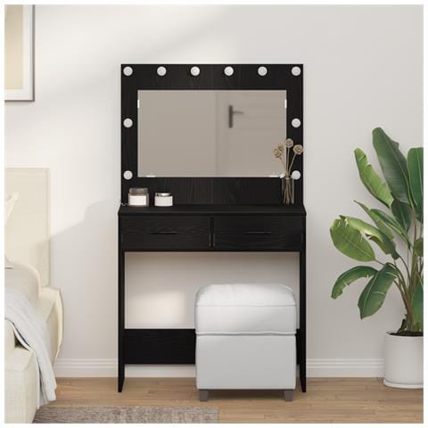 Toilette  con luci LED in Rovere Nero 78,5x41x135 cm - Foto 2