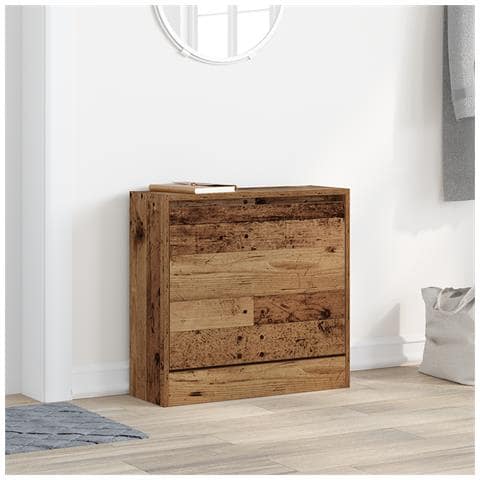 Cabinet per scarpe in legno vecchio 60x21x57 cm in legno ingegnerizzato - Foto 2