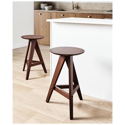 Set Di 2 Sgabelli Da Bar Aroma Legno Marrone Scuro - Foto 1
