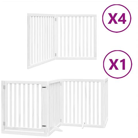 Cancello Cani Porta Pieghevole Bianco 12 Pannelli 960 cm Pioppo - Foto 1